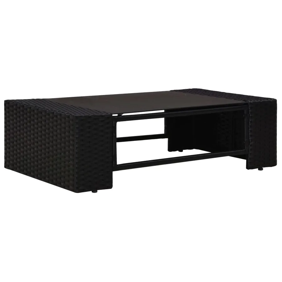 Salon de jardin 2 pcs Résine tressée Noir - 7