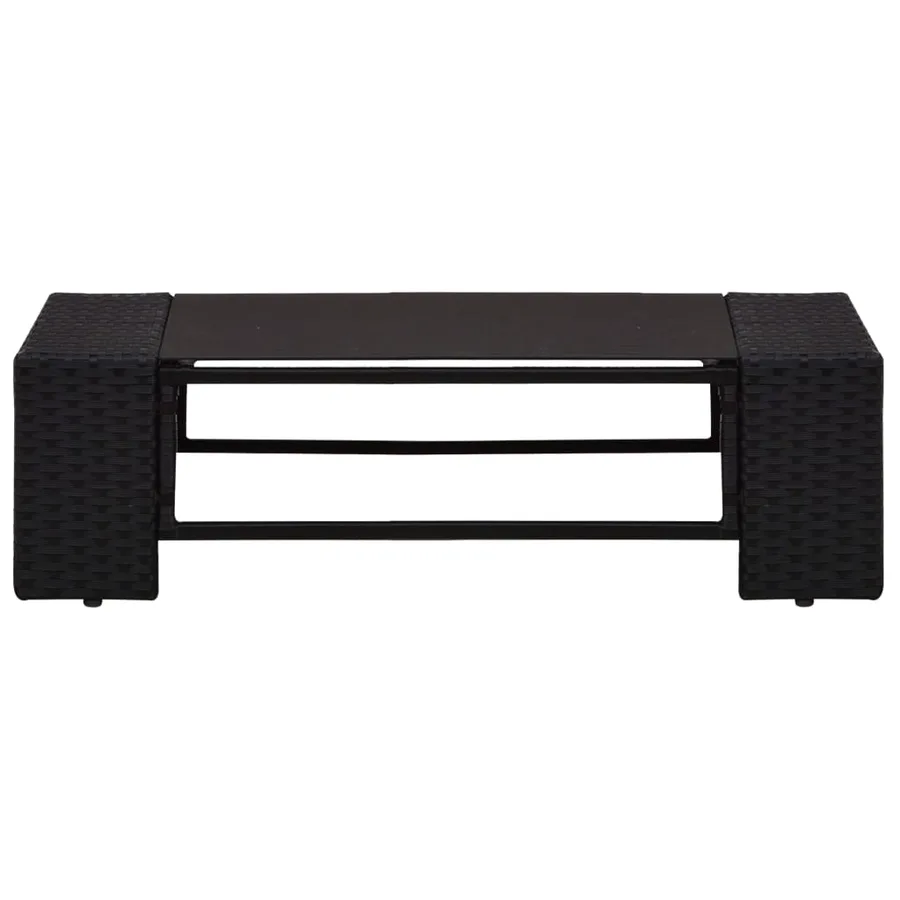 Salon de jardin 2 pcs Résine tressée Noir - 8