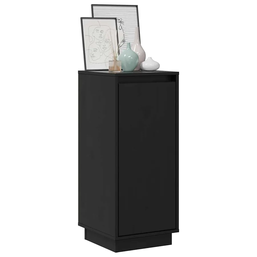 Buffets 2 pcs Noir 31,5x34x75 cm Bois massif de pin - 4