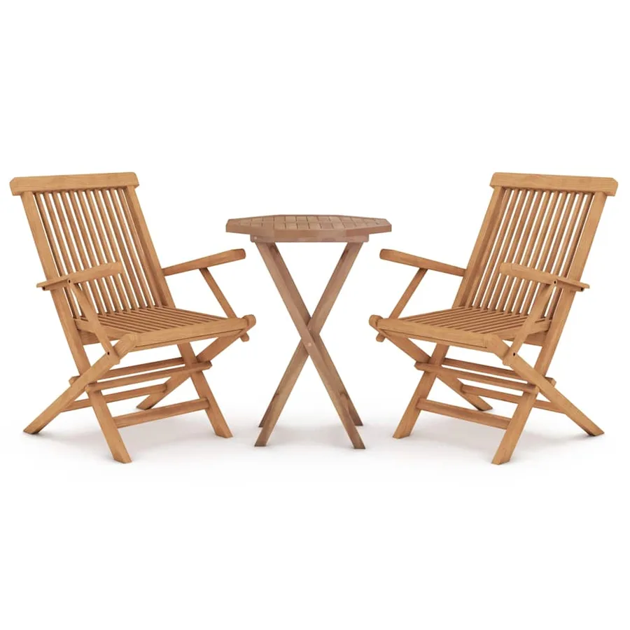Ensemble à manger de jardin 3 pcs Bois de teck massif - 2