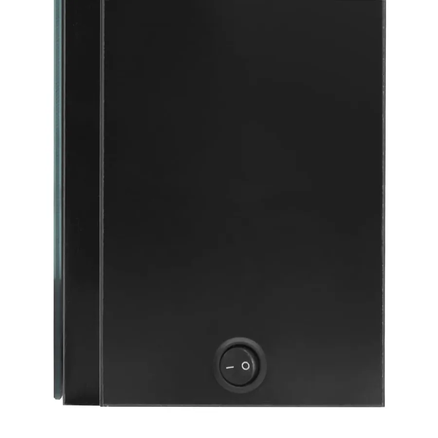 Armoire de salle de bain à miroir LED noir brillant 50x13x70 cm - 6