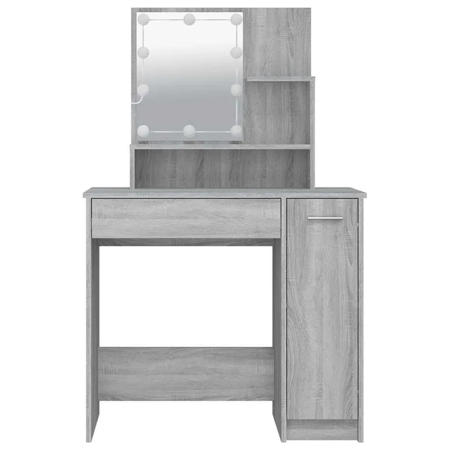 Coiffeuse avec LED Sonoma gris 86,5x35x136 cm - 5