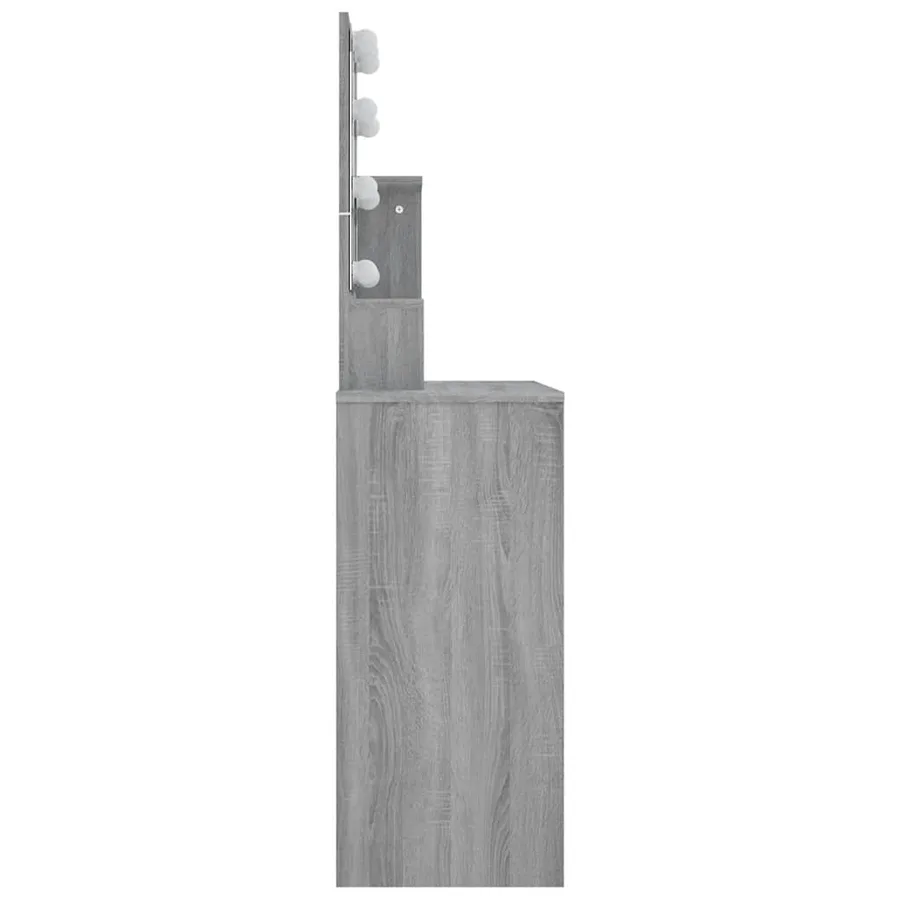 Coiffeuse avec LED Sonoma gris 86,5x35x136 cm - 6