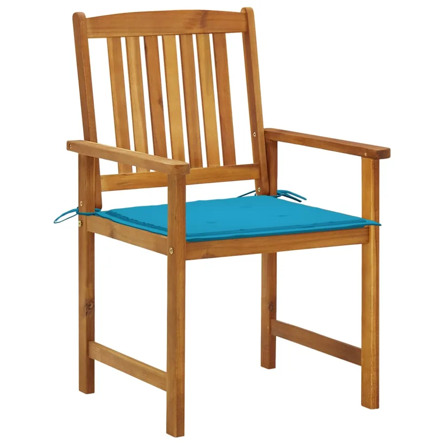 Chaises de jardin avec coussins lot de 4 Bois d'acacia massif - 2