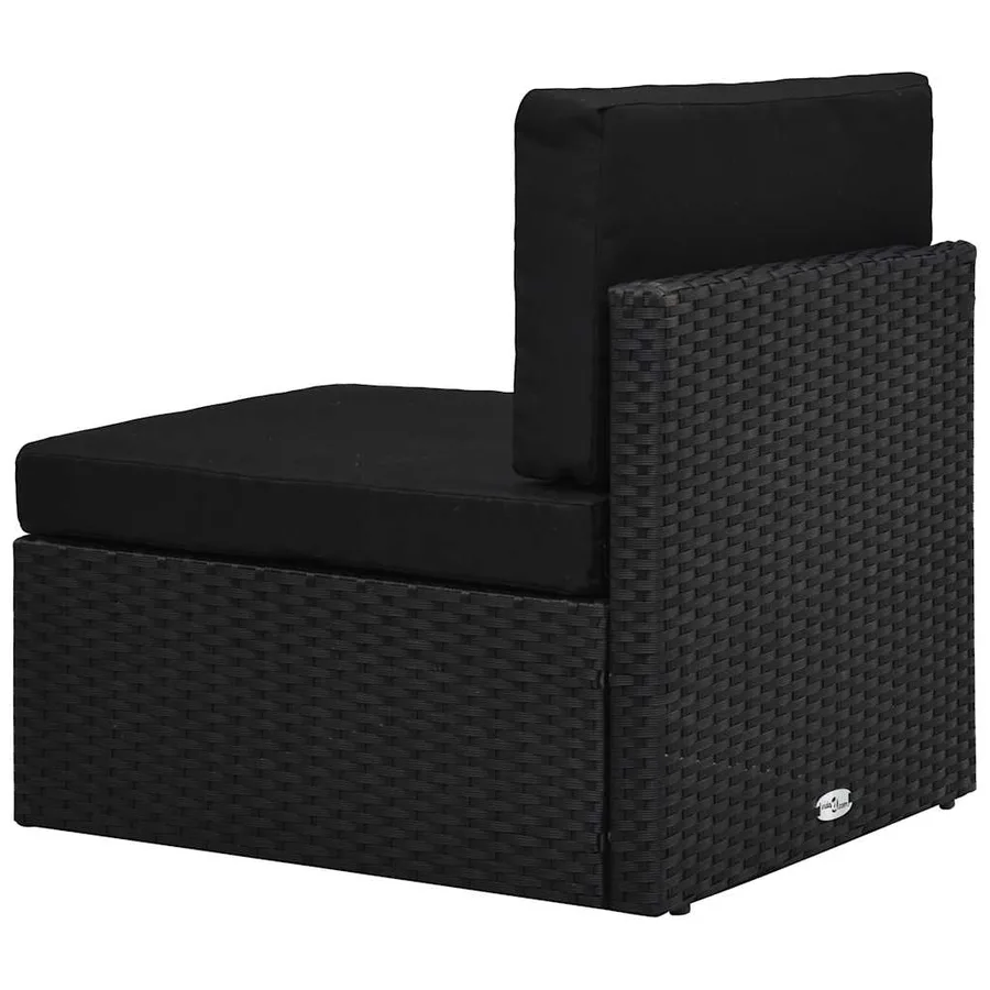 Salon de jardin 4 pcs Résine tressée Noir - 12