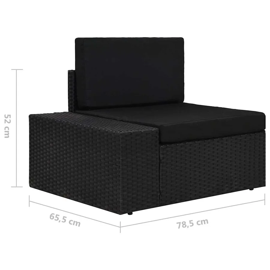 Salon de jardin 4 pcs Résine tressée Noir - 14