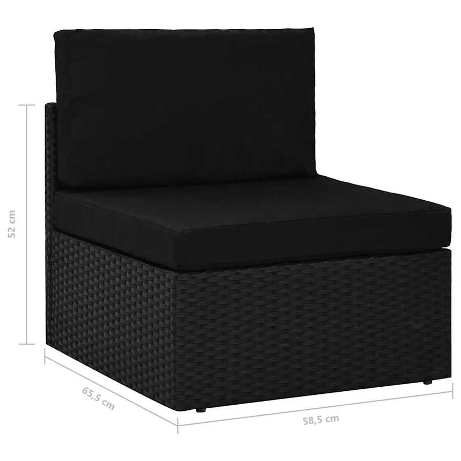 Salon de jardin 4 pcs Résine tressée Noir - 16