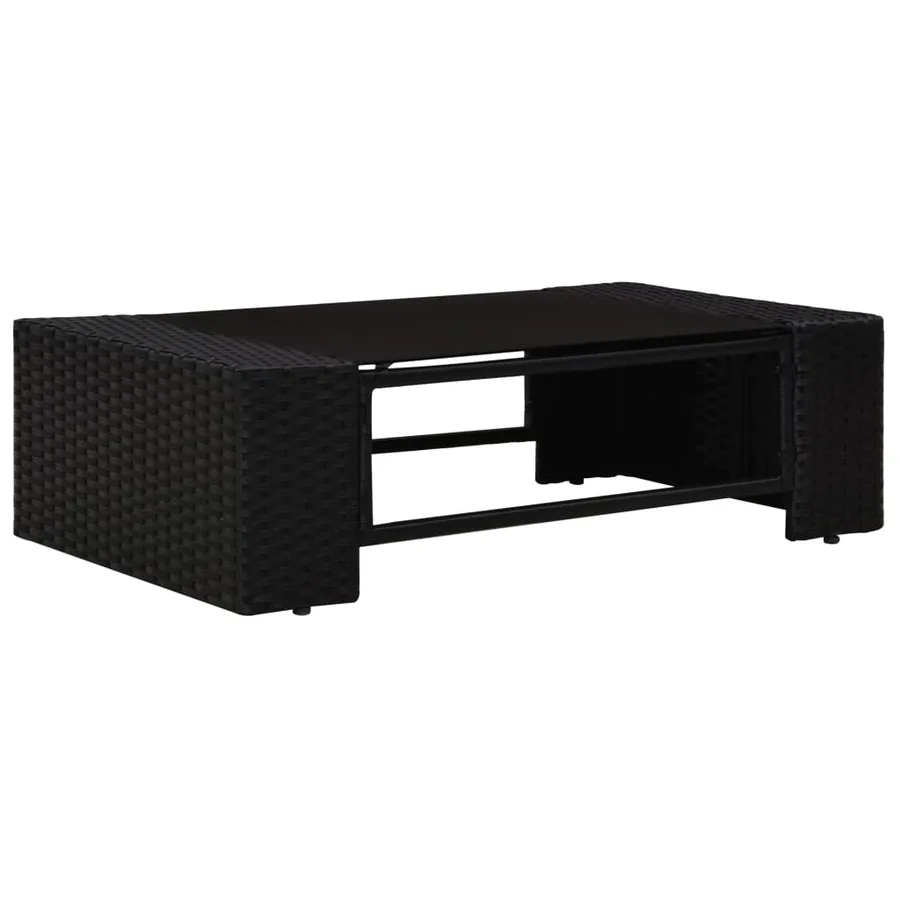 Salon de jardin 4 pcs Résine tressée Noir - 3
