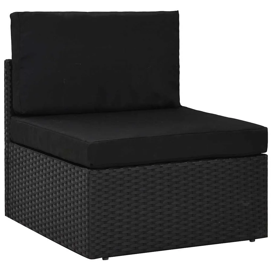 Salon de jardin 4 pcs Résine tressée Noir - 9