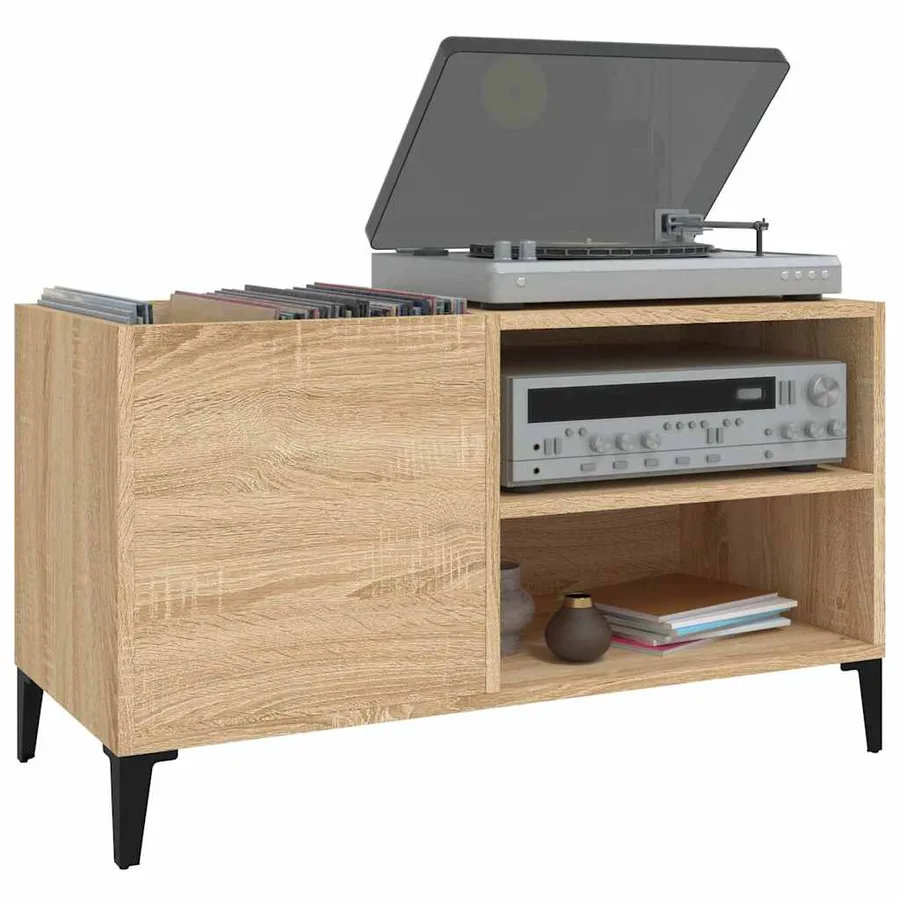 Armoire à disques chêne sonoma 84,5x38x48 cm bois d'ingénierie - 4