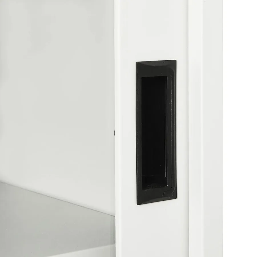 Armoire à portes coulissantes Blanc 90x40x90 cm Acier - 8