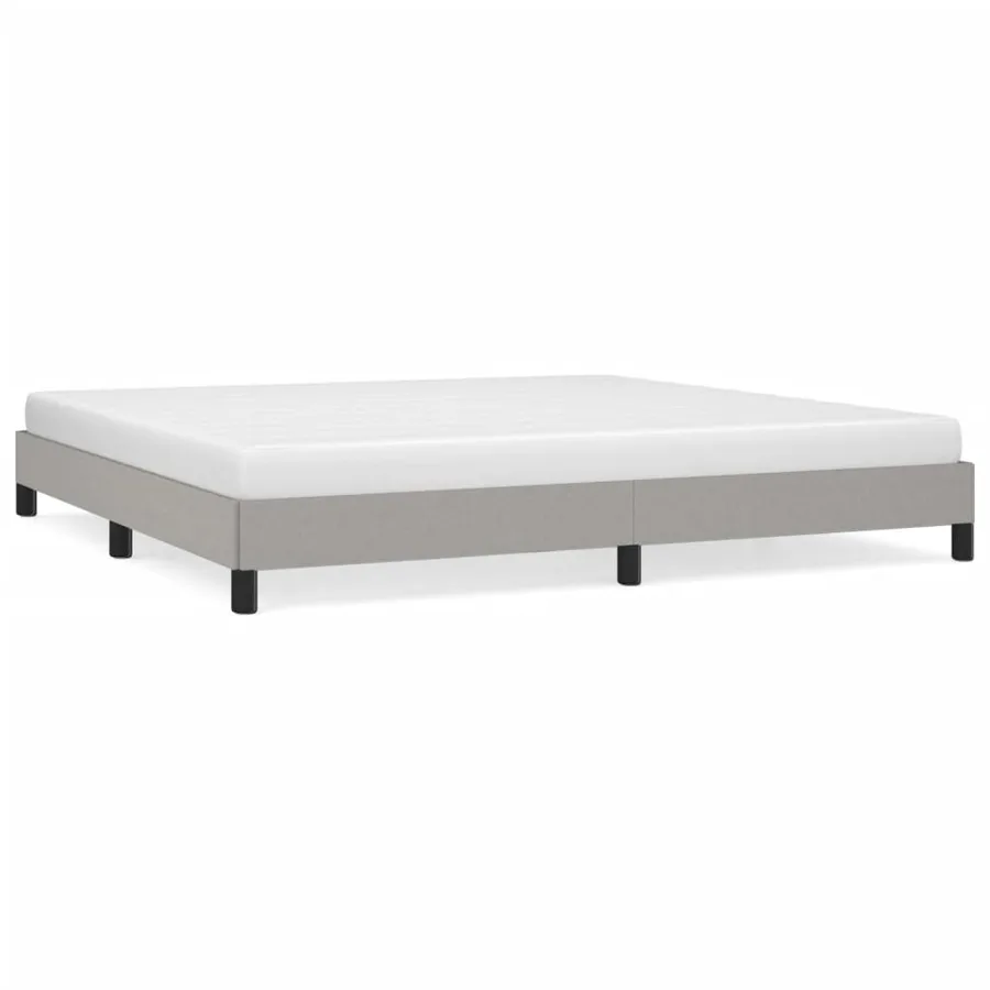 Cadre de lit sans matelas gris clair 200x200 cm tissu - 2