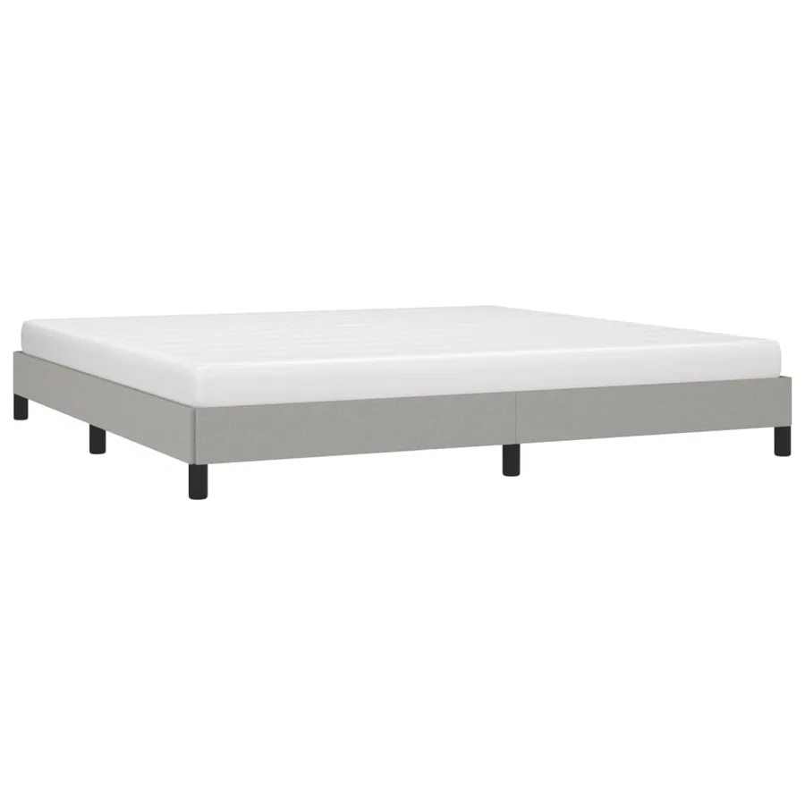 Cadre de lit sans matelas gris clair 200x200 cm tissu - 3