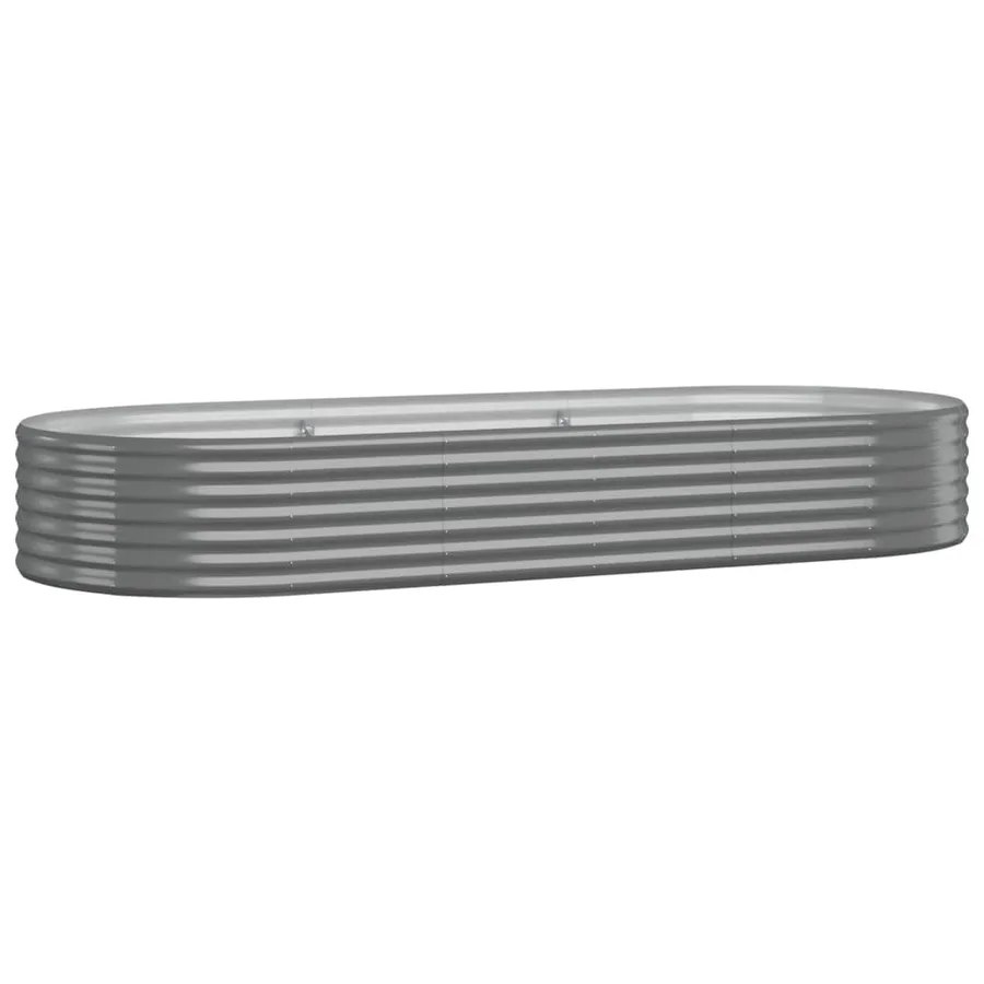 Lit surélevé de jardin Acier galvanisé 249x100x36cm gris - 2