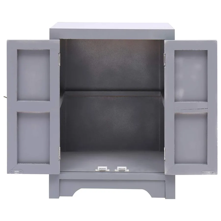 Table de chevet Gris 38x28x52 cm Bois de Paulownia - 4