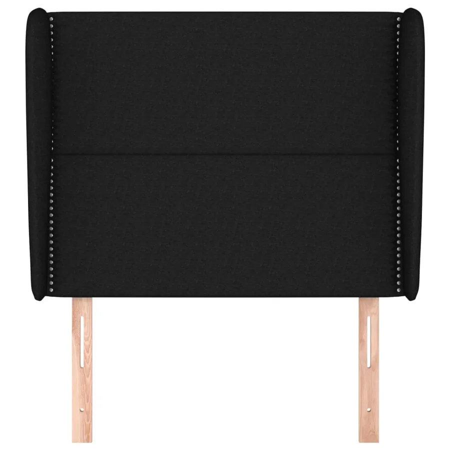 Tête de lit avec oreilles Noir 83x23x118/128 cm Tissu - 3
