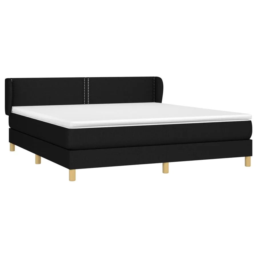 Sommier à lattes de lit avec matelas Noir 160x200 cm Tissu - 3
