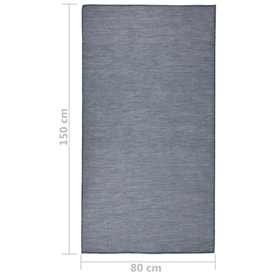 Tapis à tissage plat d'extérieur 80x150 cm Bleu - 6