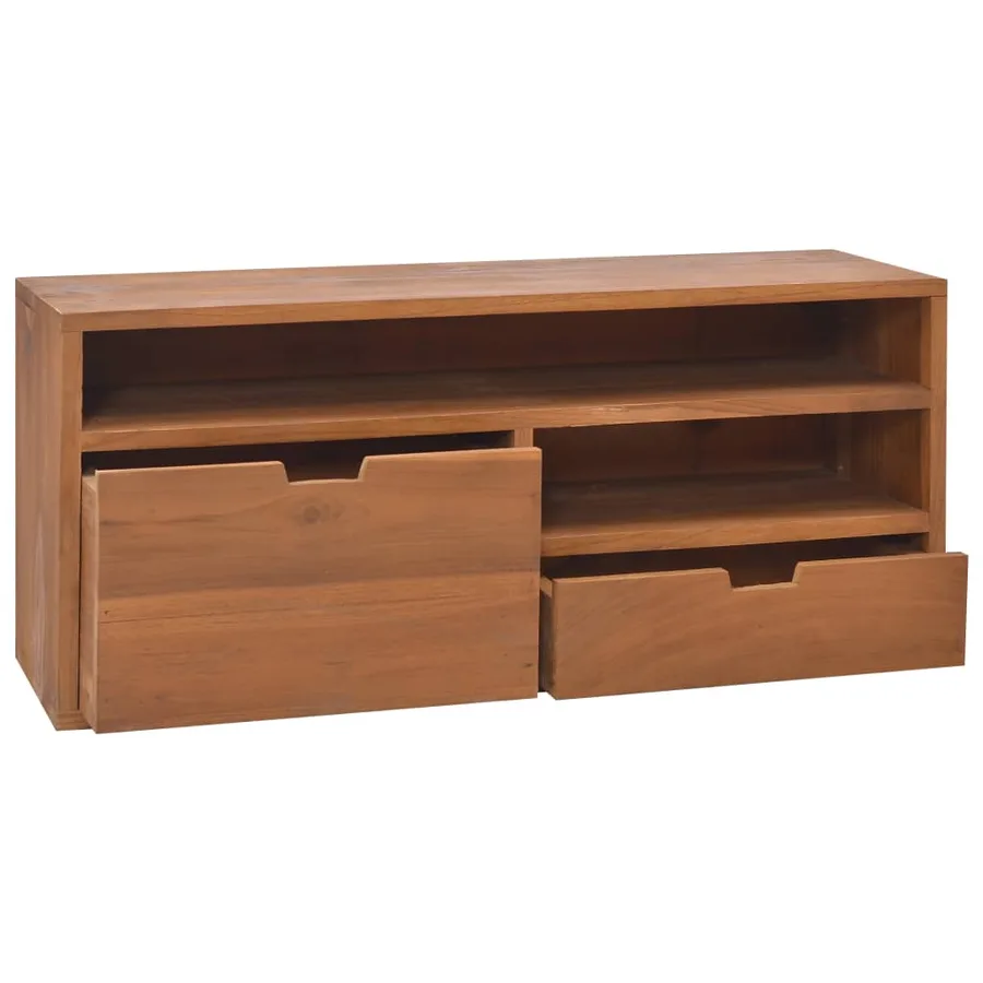 Meuble TV 90x30x40 cm Bois de teck massif - 6