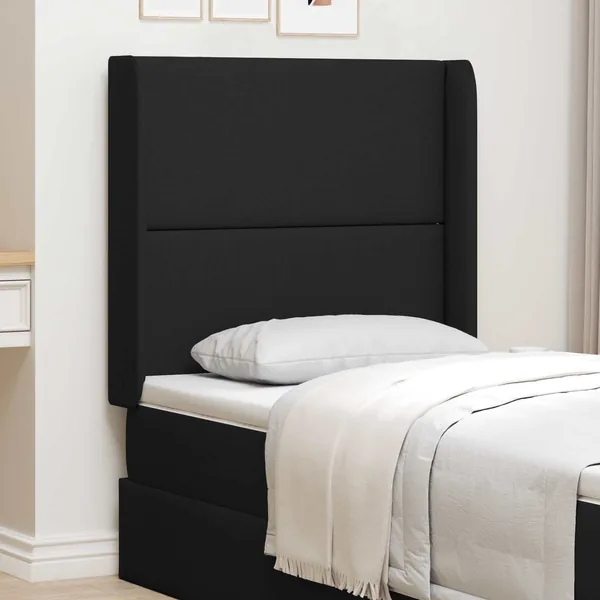 Oreille de tête de lit Noir 80 x 16 x 4 cm tissu