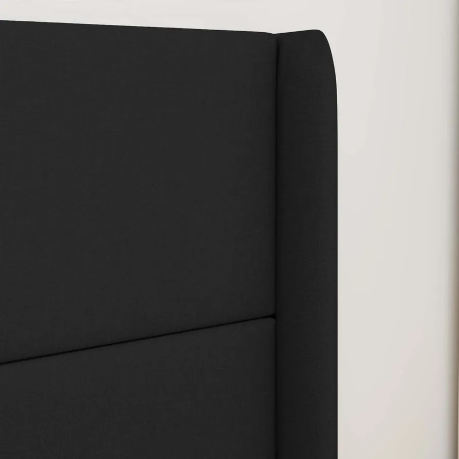 Oreille de tête de lit Noir 80 x 16 x 4 cm tissu - 4