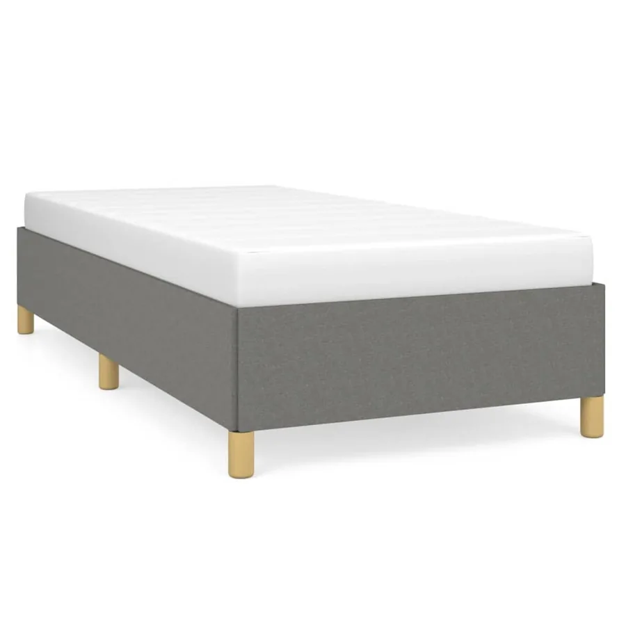 Cadre de lit sans matelas gris foncé 90x190 cm tissu - 2