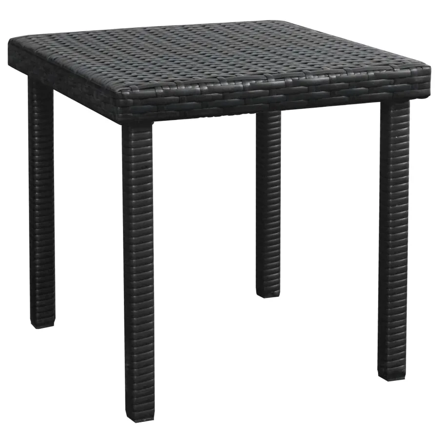 Chaises longues lot de 2 avec table résine tressée noir - 8