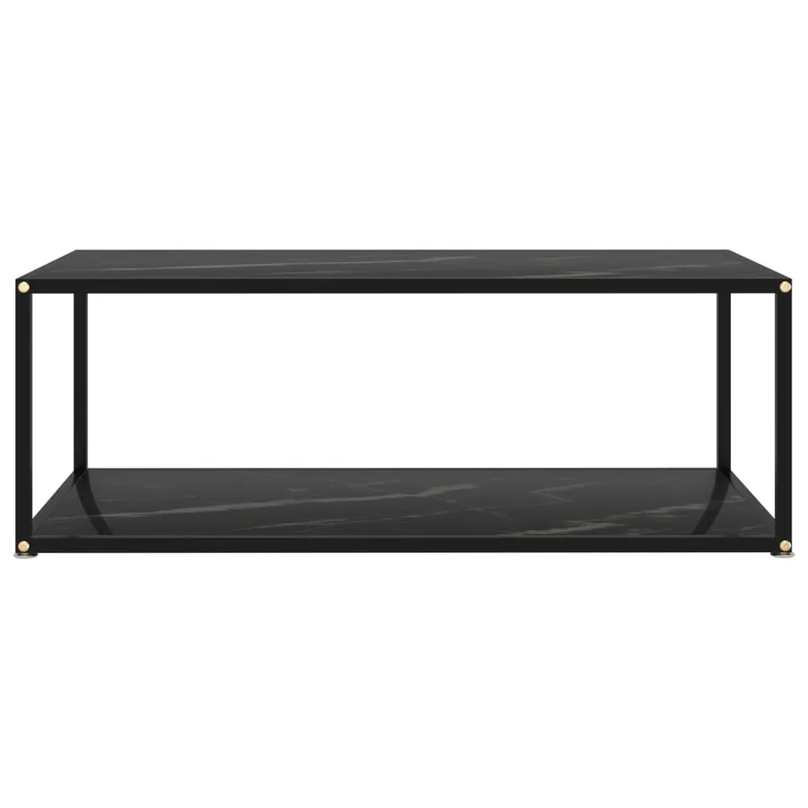 Table basse Noir 100x50x35 cm Verre trempé - 2