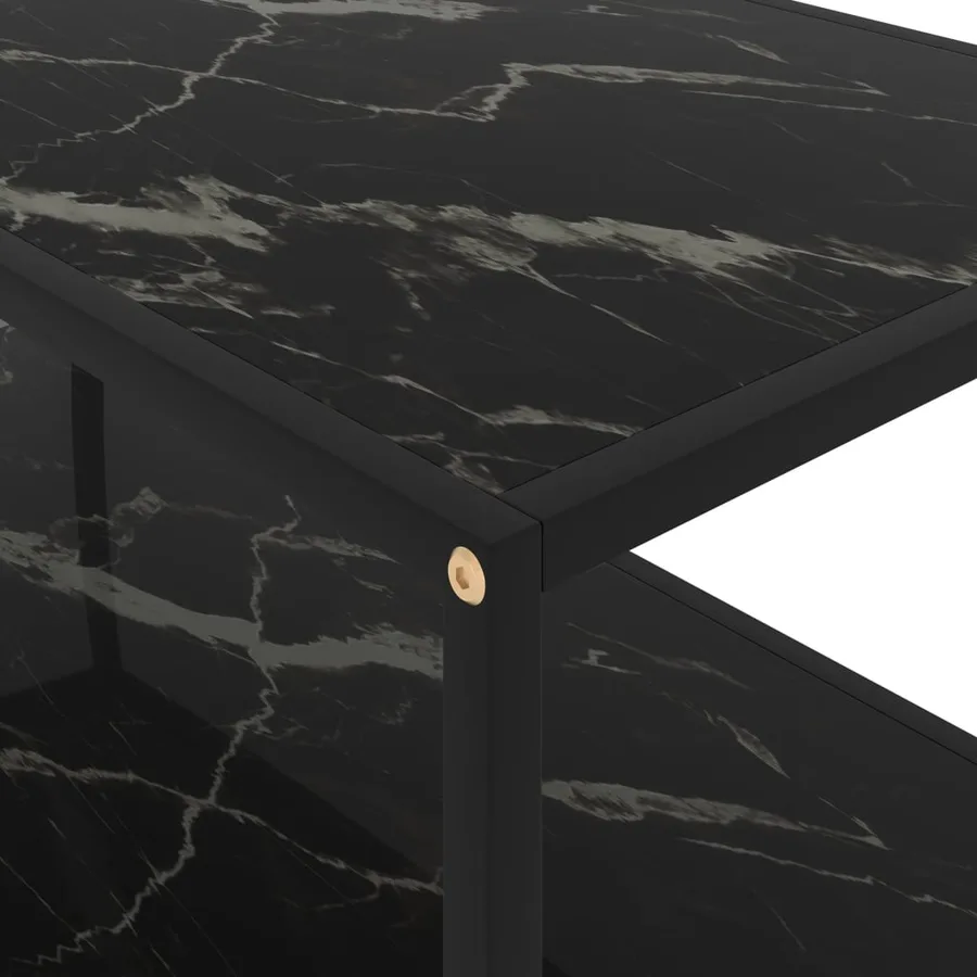Table basse Noir 100x50x35 cm Verre trempé - 4