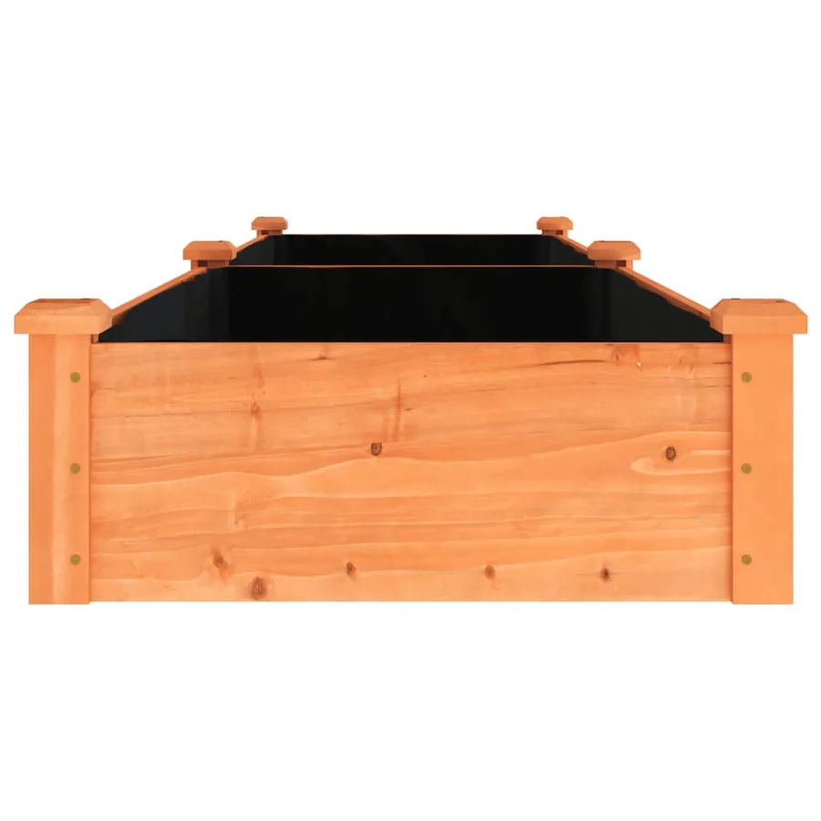 Lit surélevé de jardin doublure 240x60x25 cm bois massif sapin - 5