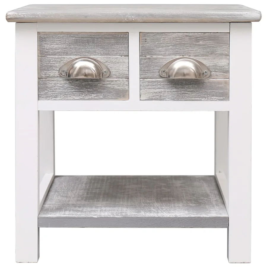Table d'appoint Gris 40x40x40 cm Bois de Paulownia - 2