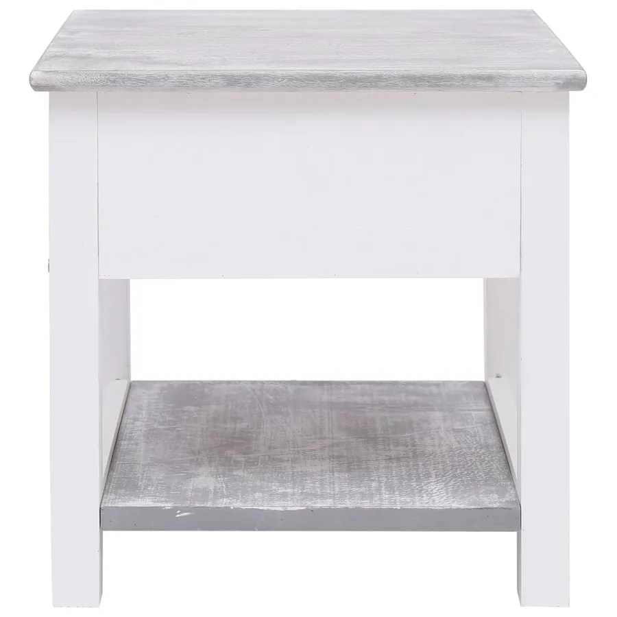 Table d'appoint Gris 40x40x40 cm Bois de Paulownia - 3