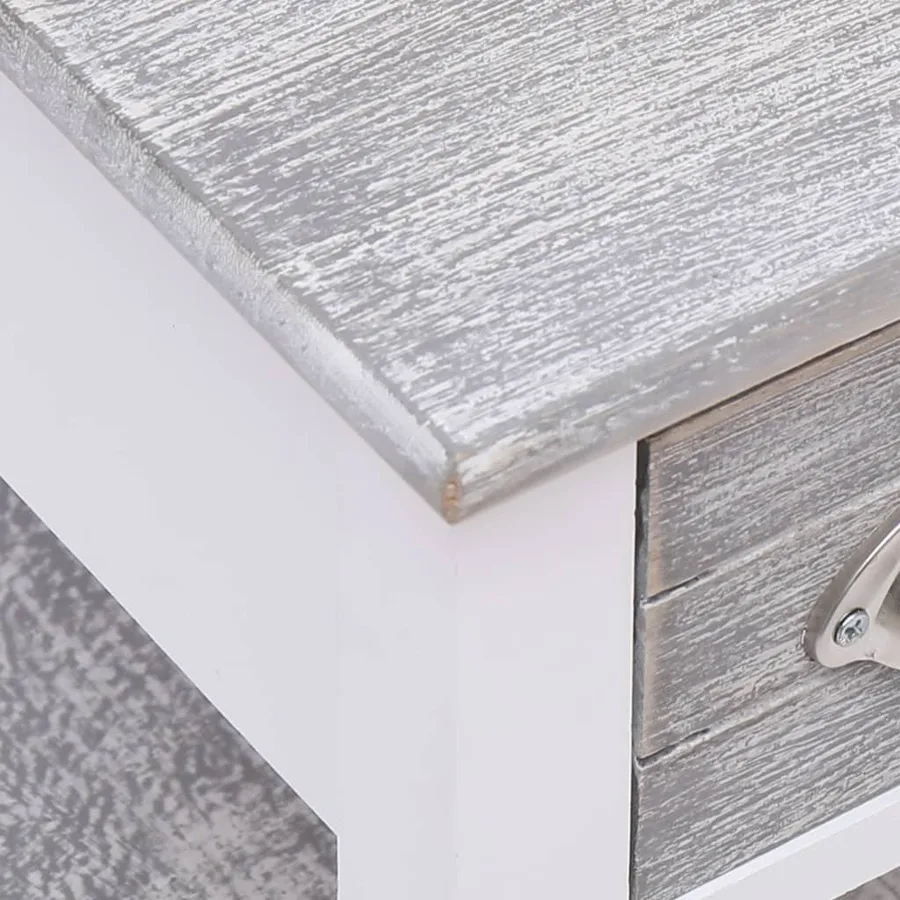 Table d'appoint Gris 40x40x40 cm Bois de Paulownia - 5