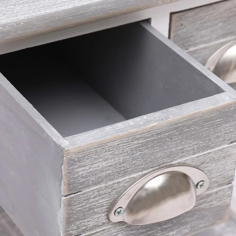 Table d'appoint Gris 40x40x40 cm Bois de Paulownia - 6