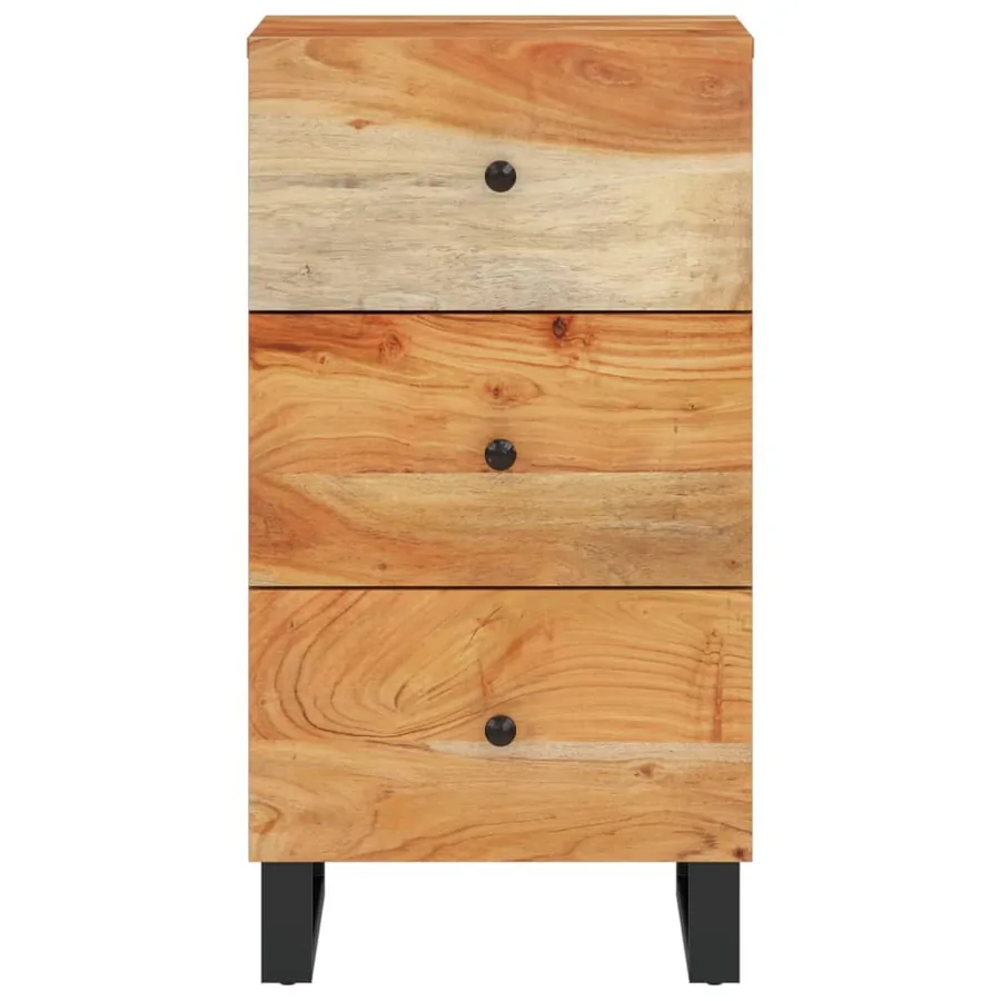 Buffet avec 3 tiroirs 40x33,5x75 cm bois massif d'acacia - 3