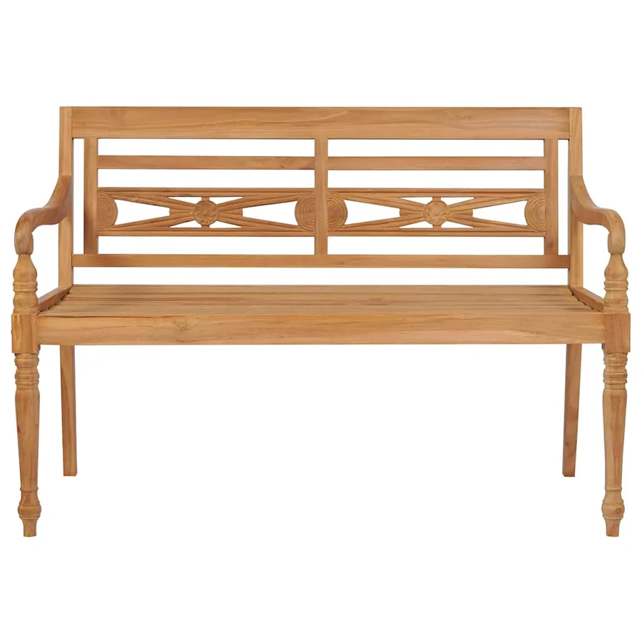 Banc Batavia avec coussin noir 120 cm Bois de teck massif - 3