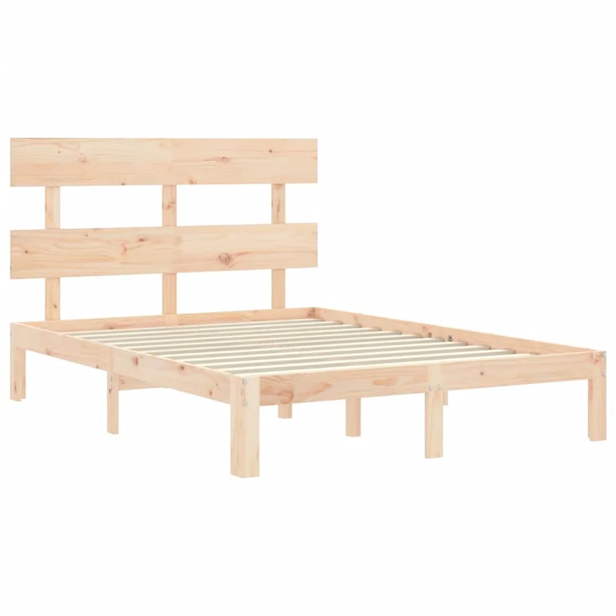 Cadre de lit sans matelas 140x200 cm bois massif de pin - 5