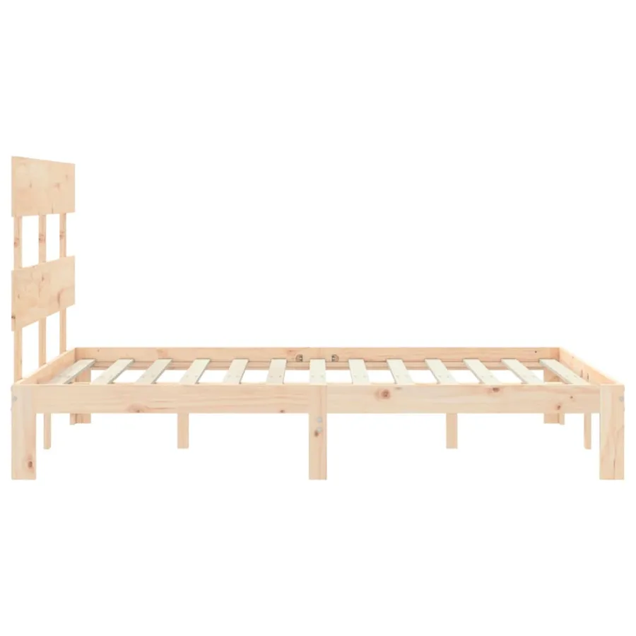 Cadre de lit sans matelas 140x200 cm bois massif de pin - 7
