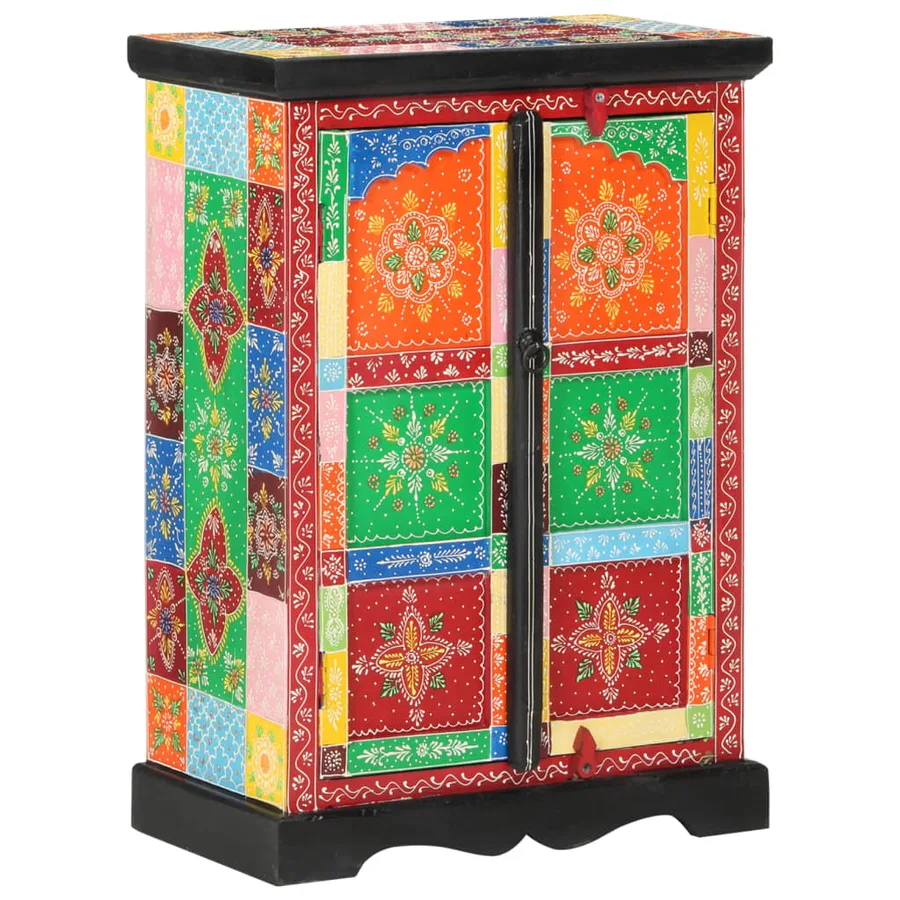 Buffet peint à la main avec portes 53x30x75 cm Bois de manguier - 11