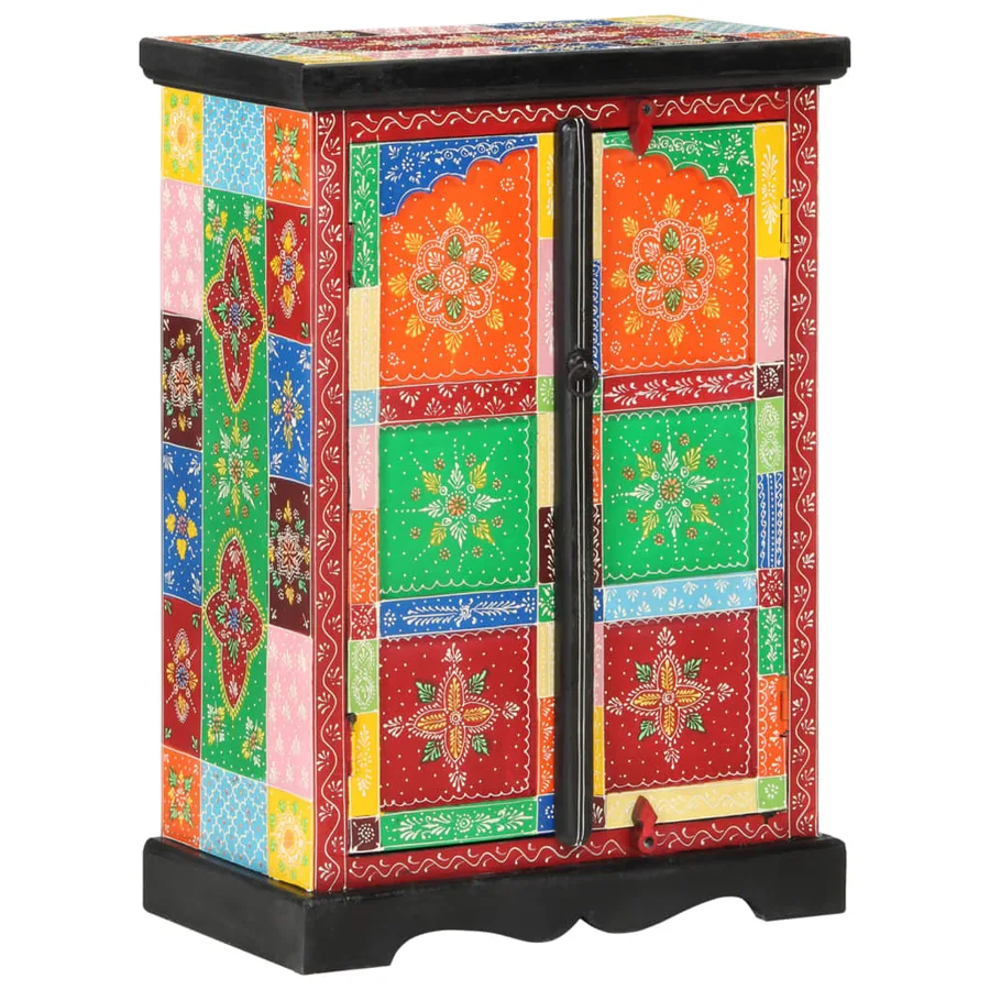 Buffet peint à la main avec portes 53x30x75 cm Bois de manguier - 12