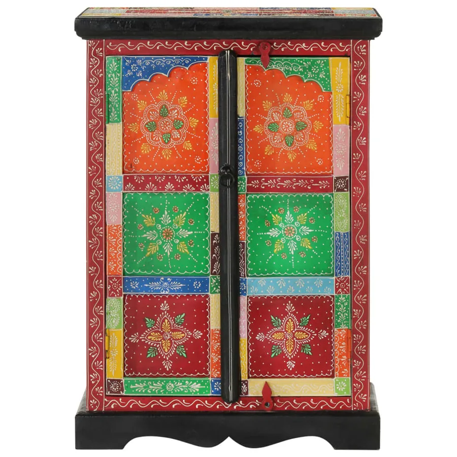 Buffet peint à la main avec portes 53x30x75 cm Bois de manguier - 2