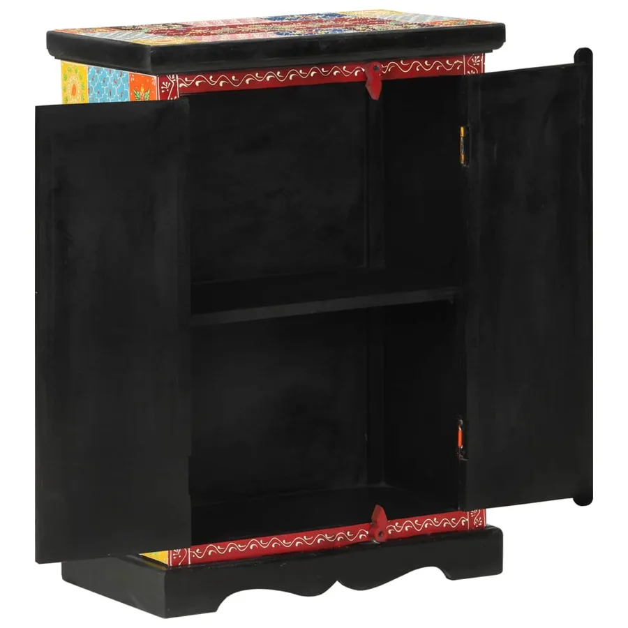Buffet peint à la main avec portes 53x30x75 cm Bois de manguier - 3