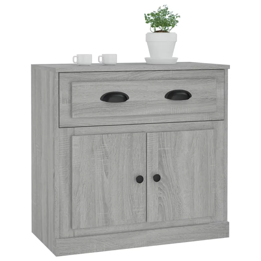 Buffet sonoma gris 70x35,5x67,5 cm bois d'ingénierie - 4
