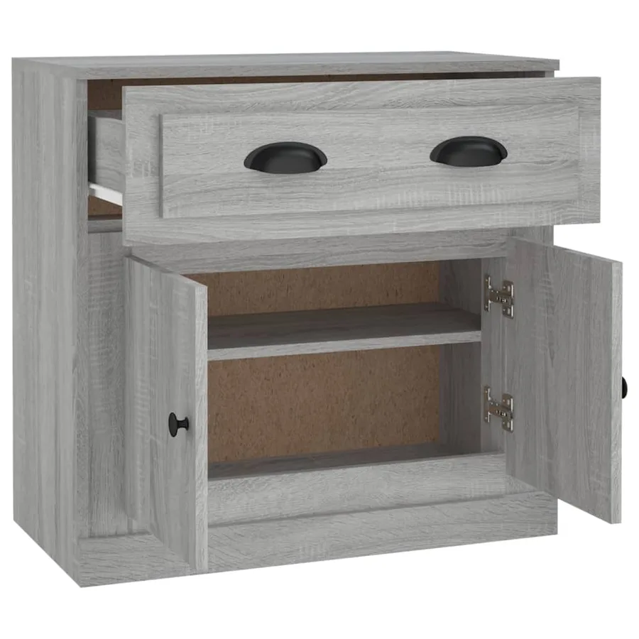 Buffet sonoma gris 70x35,5x67,5 cm bois d'ingénierie - 8