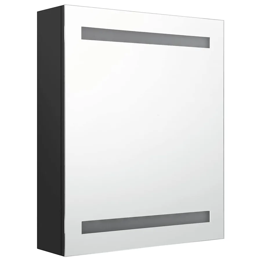 Armoire de salle de bain à miroir LED noir 50x14x60 cm - 3