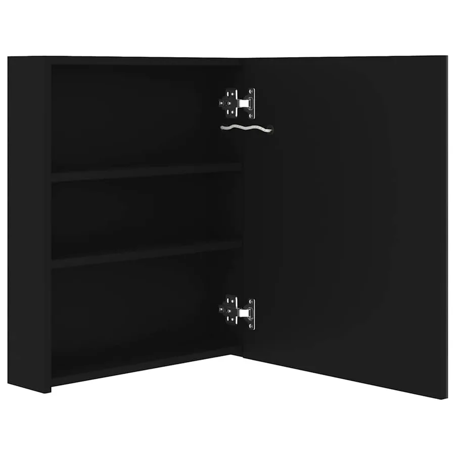 Armoire de salle de bain à miroir LED noir 50x14x60 cm - 5
