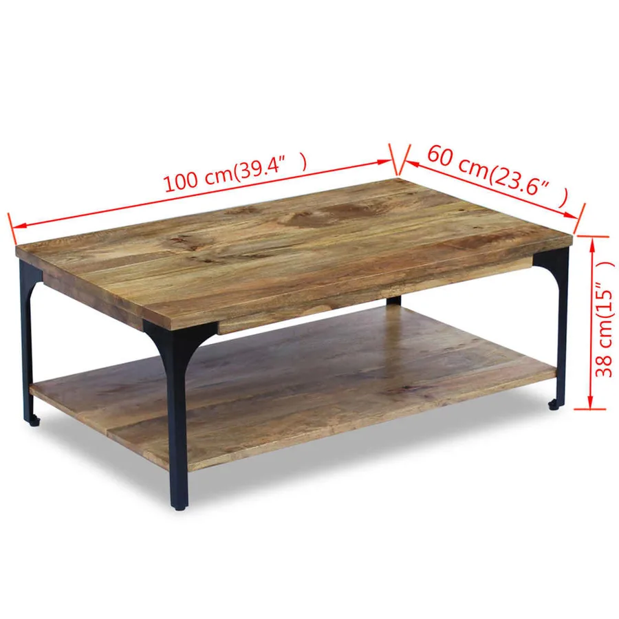 Table basse Bois de manguier 100x60x38 cm - 7