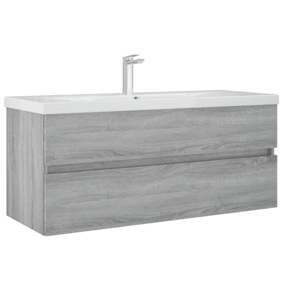 Armoire d'évier Sonoma gris 100x38,5x45 cm Bois d'ingénierie - 7