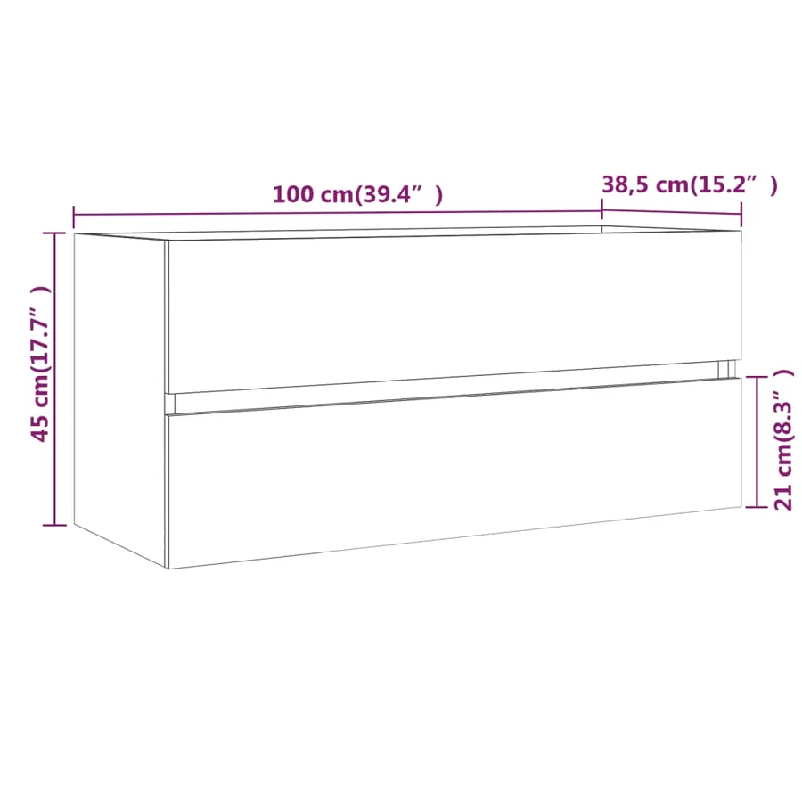 Armoire d'évier Sonoma gris 100x38,5x45 cm Bois d'ingénierie - 8