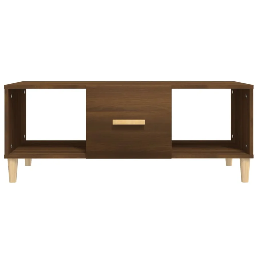 Table basse chêne marron 102x50x40 cm bois d'ingénierie - 3